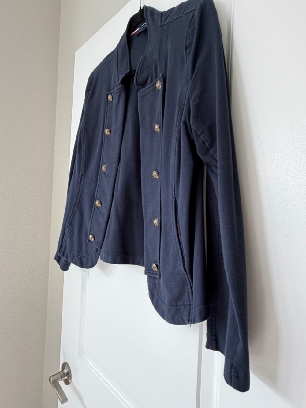 Tommy Hilfiger Navy Double-Breasted Military Blazer - Picture 2 of 5
